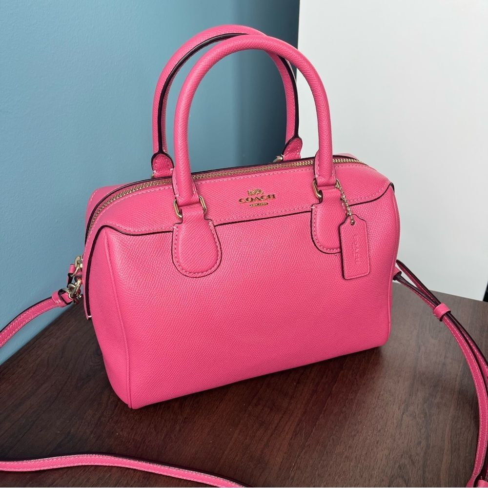 COACH Hot Pink Rowan Bennet Satchel Boston Bag Tote Crossbody Handbag - Picture 3 of 13